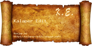 Kalaper Edit névjegykártya